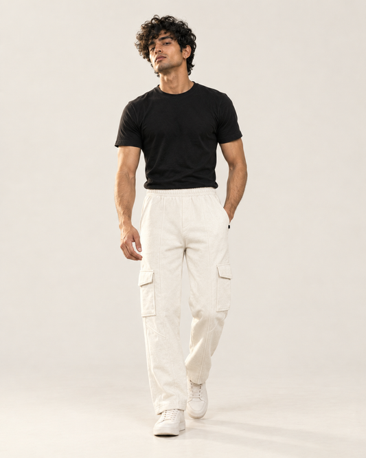 Off-White Cargo Six Pocket Trouser — 320 GSM Fleece