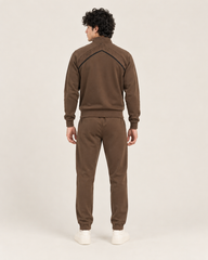 Poleyester fleece tracksuit Dark Brown