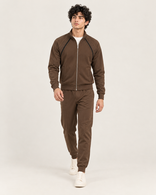 Poleyester fleece tracksuit Dark Brown