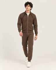 Poleyester fleece tracksuit Dark Brown