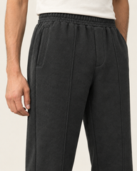 Single Pleat Straight Fit Trouser — 320 GSM Fleece / Dark Grey