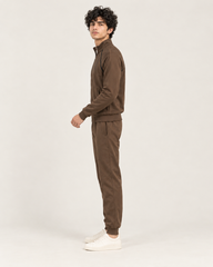 Poleyester fleece tracksuit Dark Brown