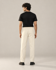 Single Pleat Straight Fit Trouser — 320 GSM Fleece / Off-White