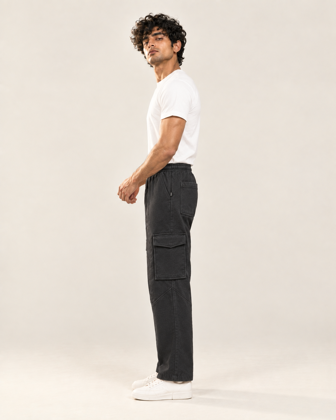 Dark Grey Cargo Six Pocket Trouser — 320 GSM Fleece