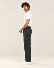 Dark Grey Cargo Six Pocket Trouser — 320 GSM Fleece