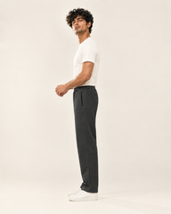 Single Pleat Straight Fit Trouser — 320 GSM Fleece / Dark Grey