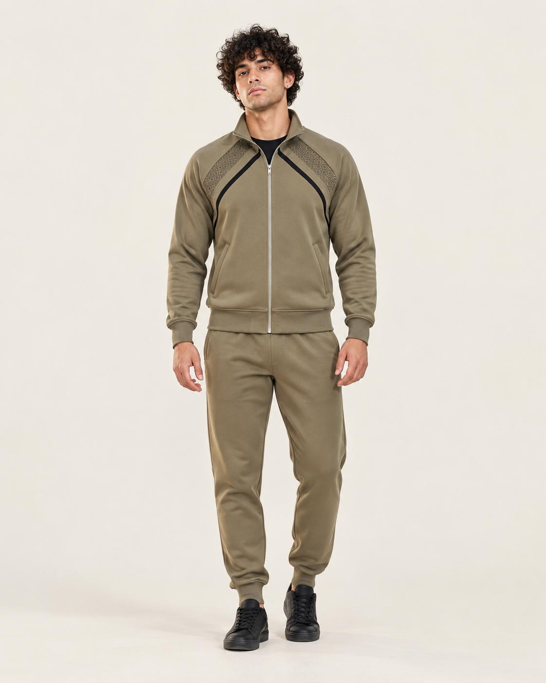Poleyester fleece tracksuit Olive Khaki