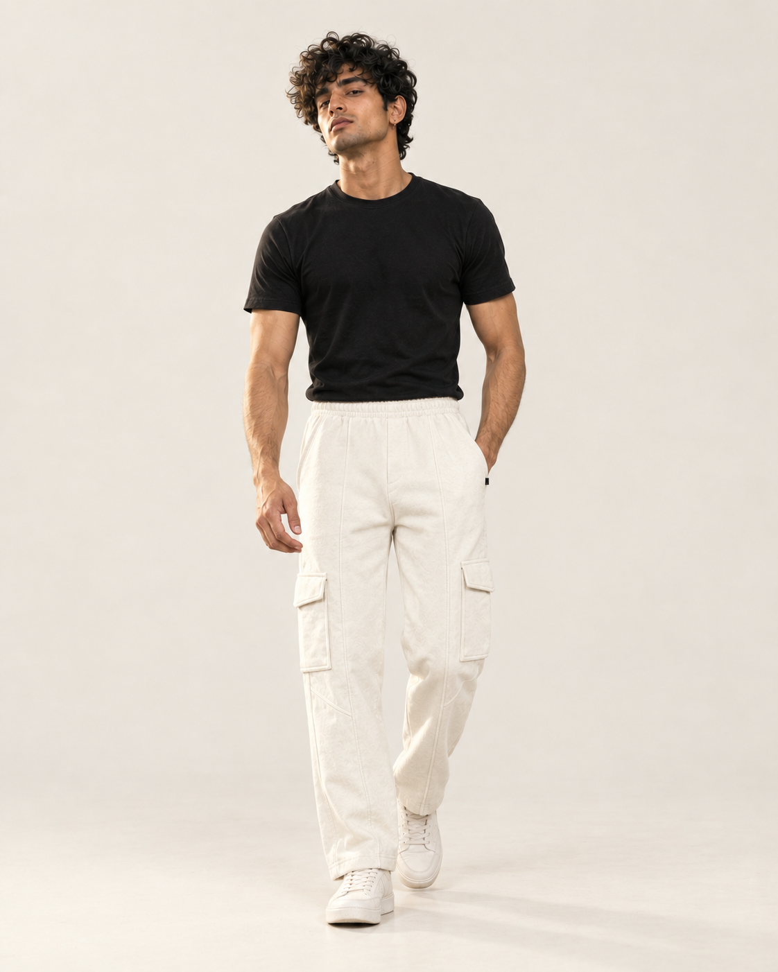 Off-White Cargo Six Pocket Trouser — 320 GSM Fleece