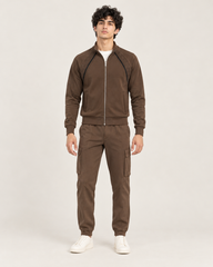 Poleyester fleece tracksuit Dark Brown